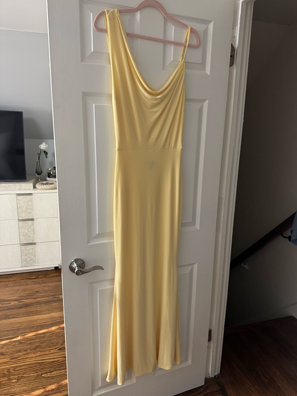 CLUBLLondon Armelia Lemon Cowl Neck Maxi Dress with Scarf Detail - Picture 4 of 4